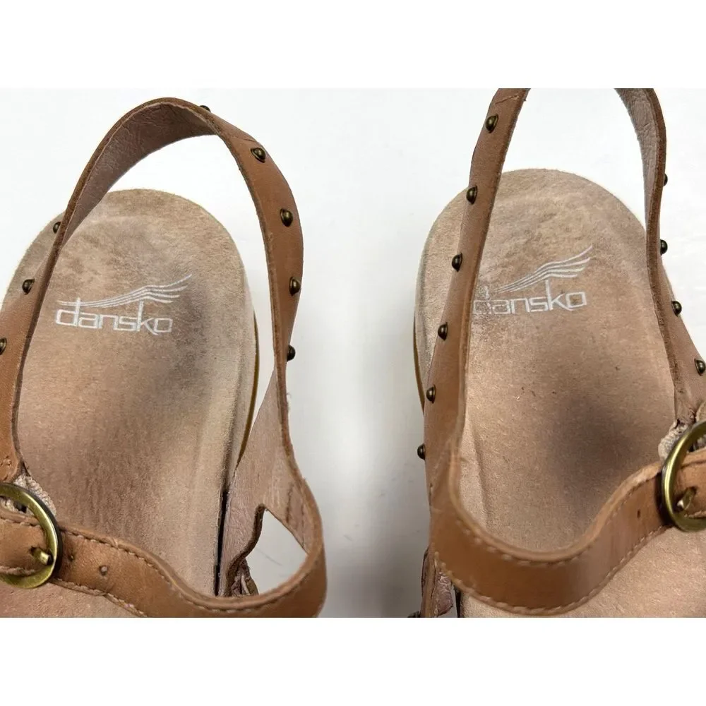 Dansko Brigitte Studded Sandals Women 42‎ US 11.5-12 EUC Strappy Leather Flat